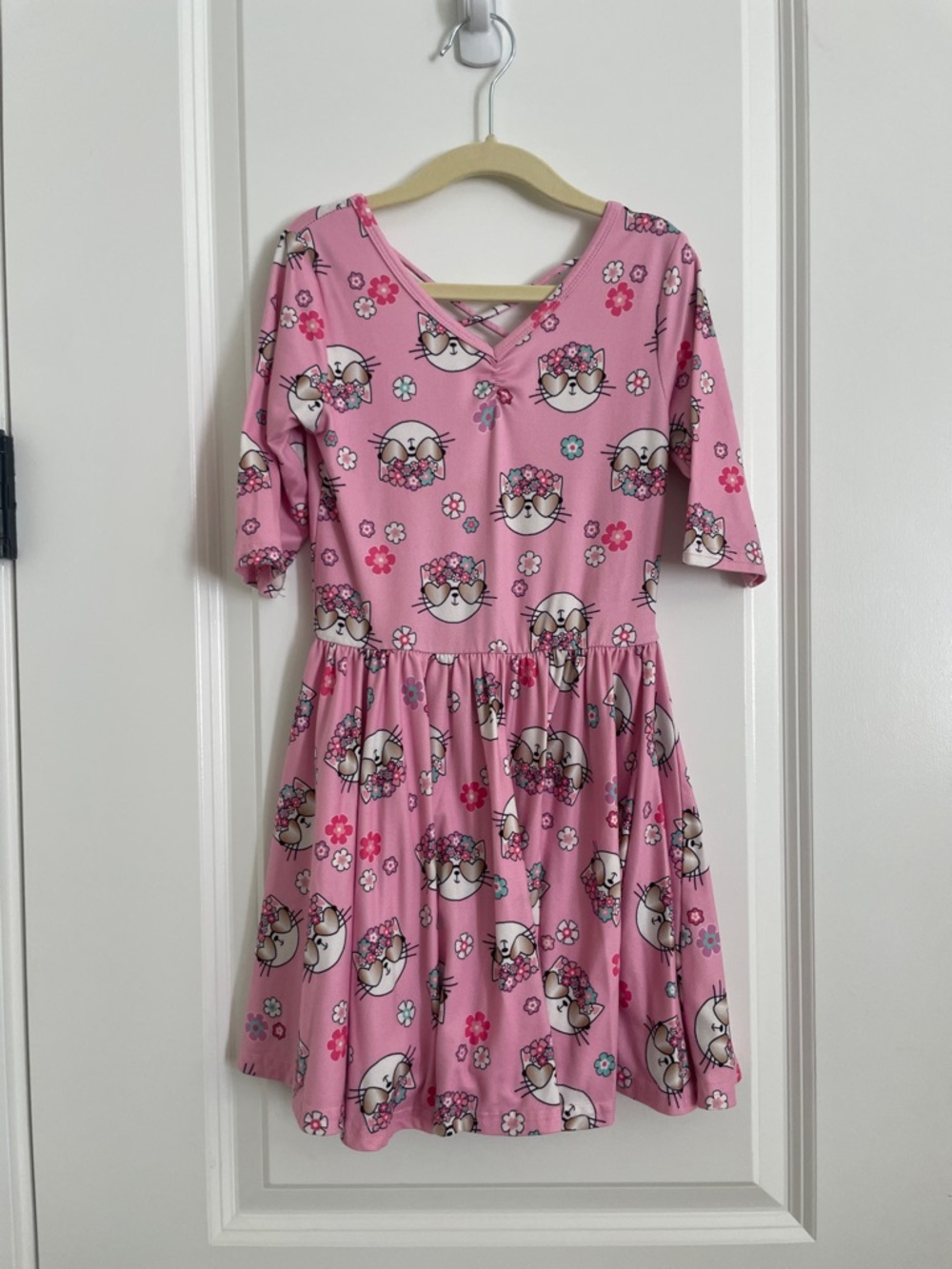 Dot Dot Smile Pink Floral Cat Ballerina Dress